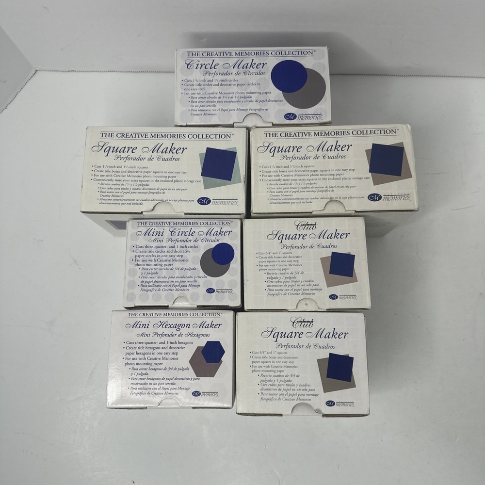 Creative Memories Scrapbooking Shape Maker Hole Punch Lot of 7 Circles Squares